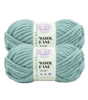 Lion Brand Jumbo Wool Ease WOW 66yds Jumbo Acrylic Yarn 2 Bundle
