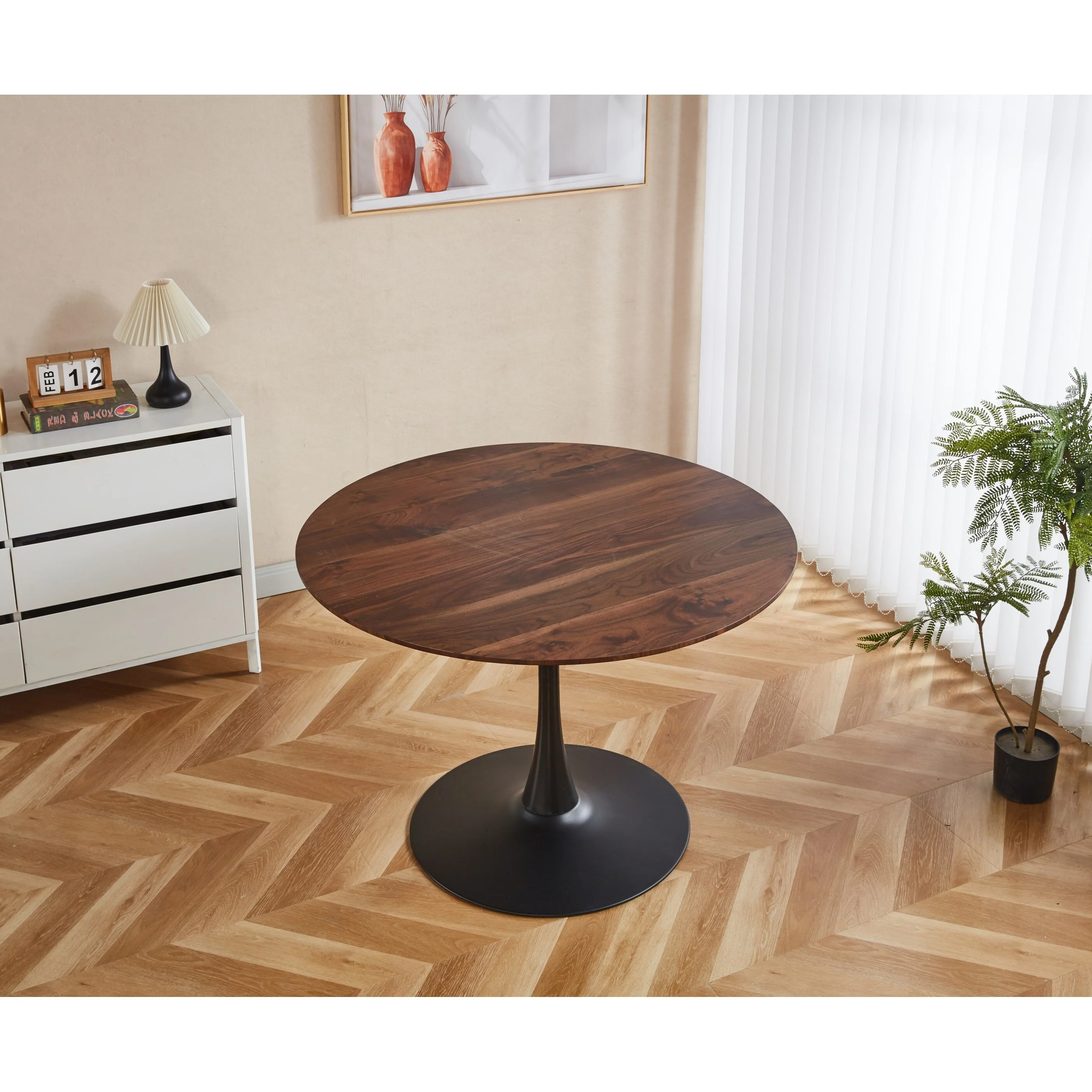 Modern Table with MDF Top and Metal Legs for Small Spaces Kitchens Multi Functional Use and Living Room