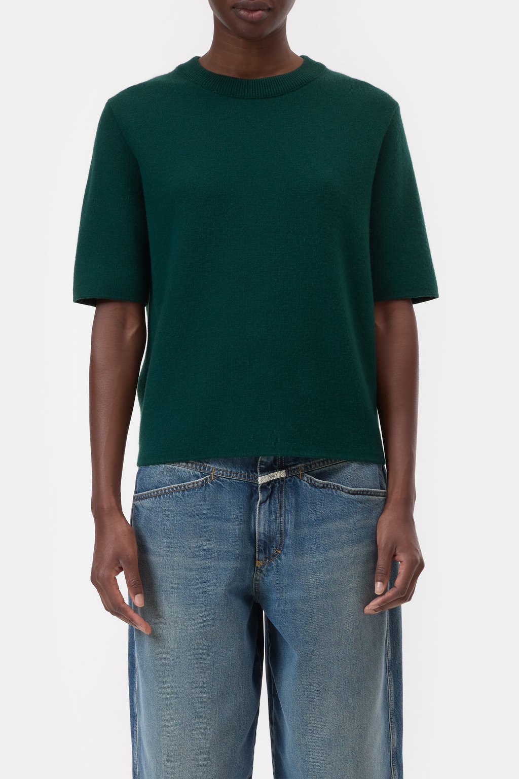 Kurzarm-Pullover aus Wolle