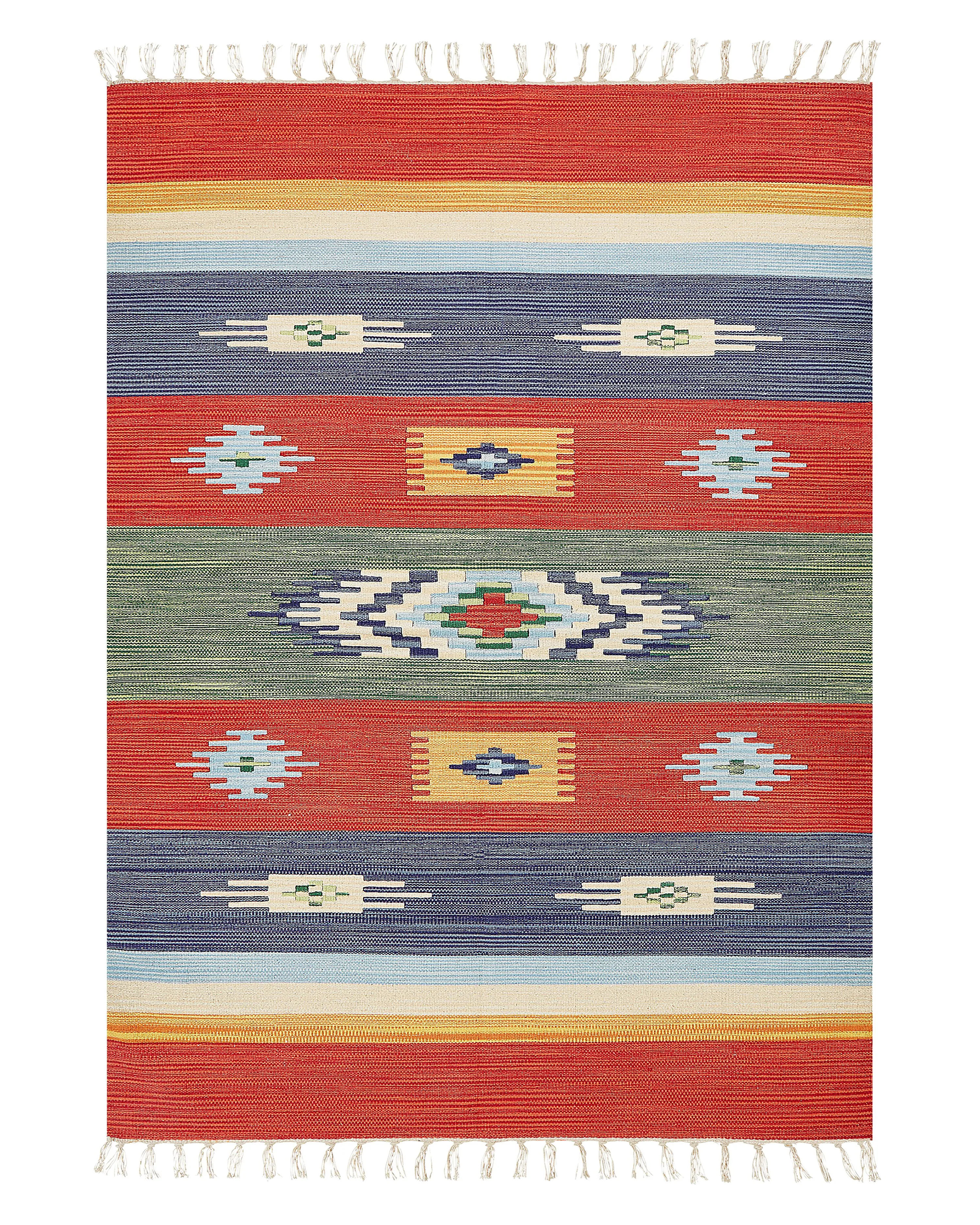 Rug KAMARIS Multicolour 140 x 200 cm Cotton Kilim