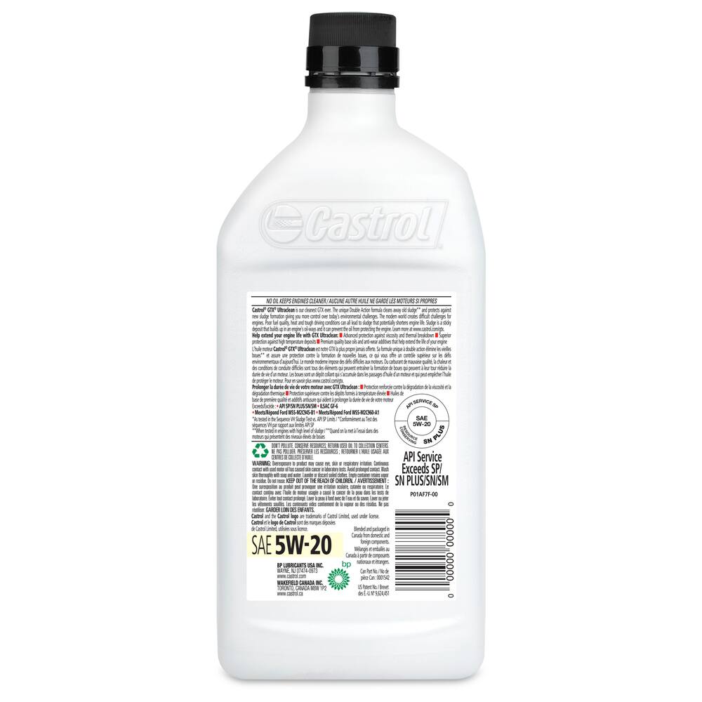 Castrol GTX ULTRACLEAN 5W20 Conventional Engine/Motor Oil, 1-L