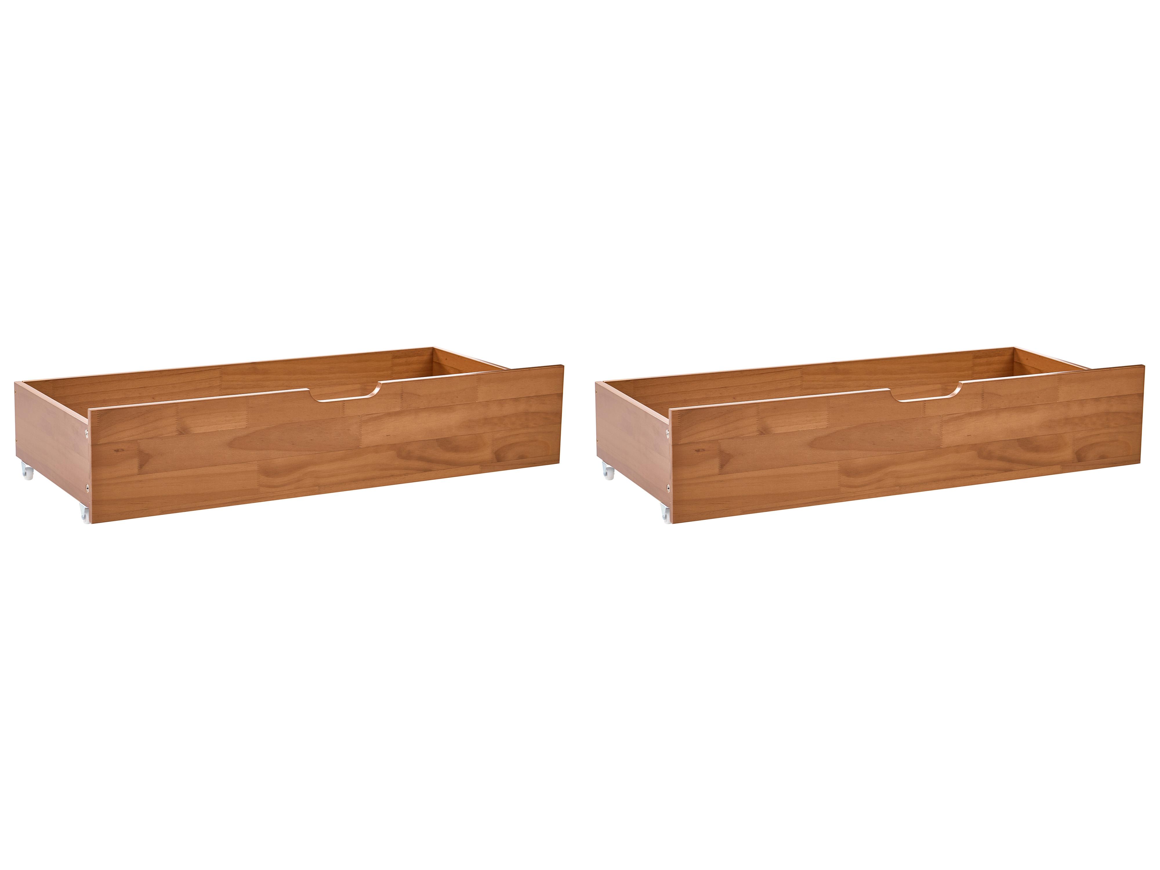 Set of 2 Bed Storage Drawers EPANEY Brown