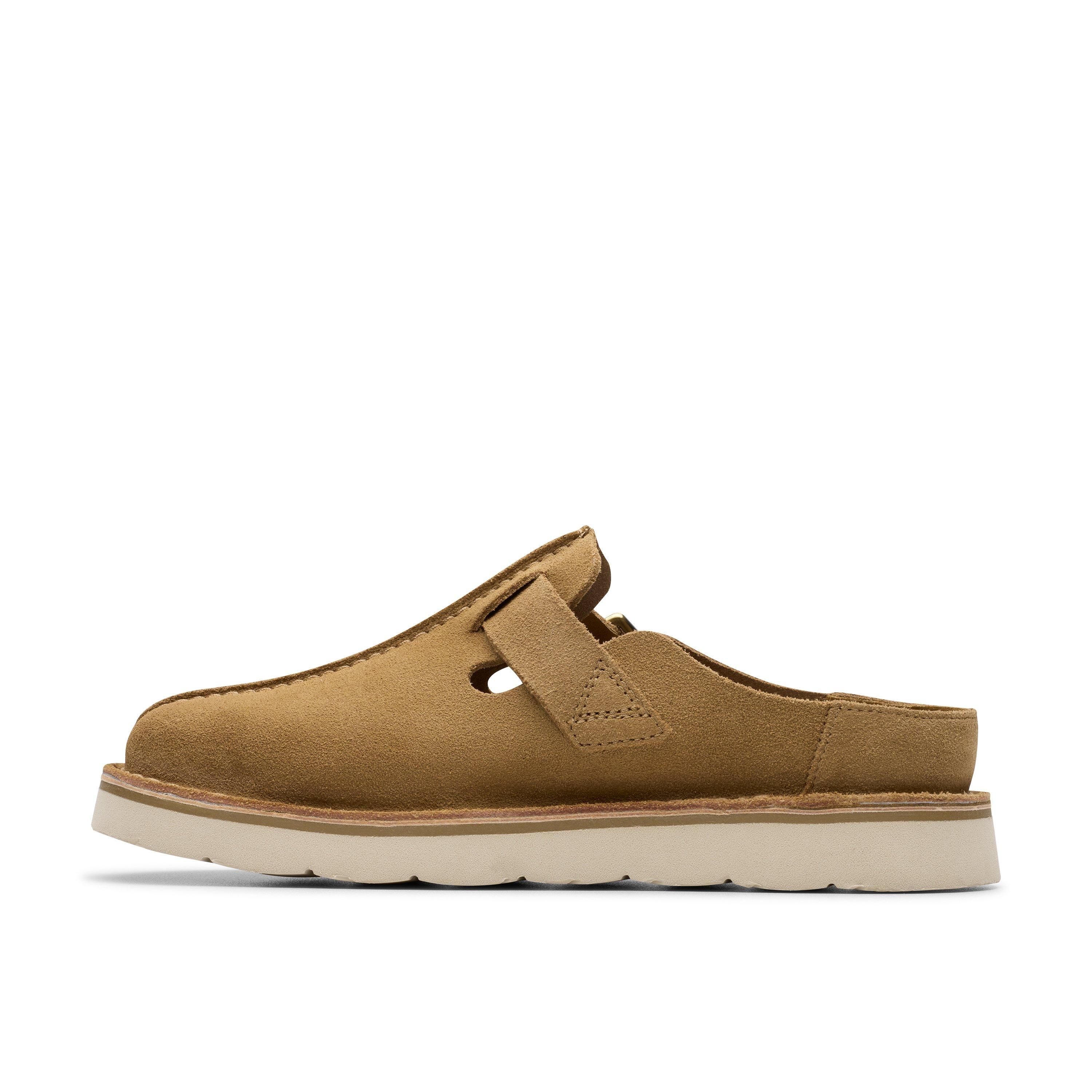 Clarks Solsbury Mule Dark Sand Suede Mules,Slip Ons