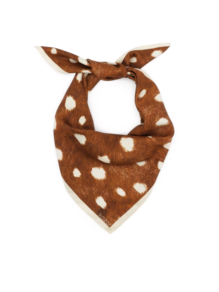 Silk scarf with animal pattern