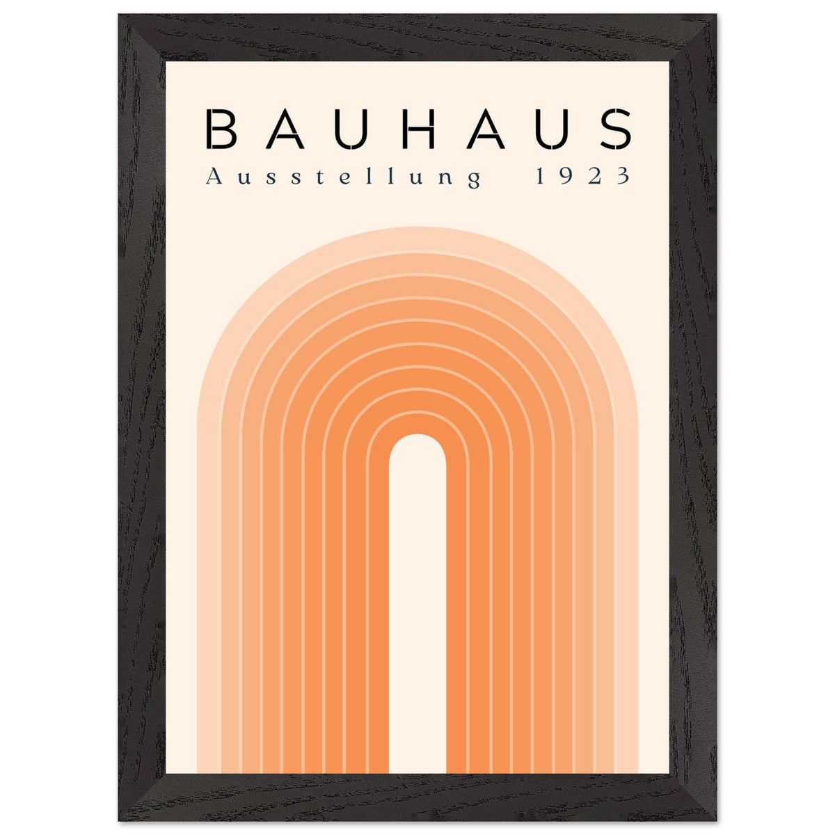 Artfulprints Poster met Lijst Bauhaus - Orange rainbow  - A4 21x29.7 cm - Oranje