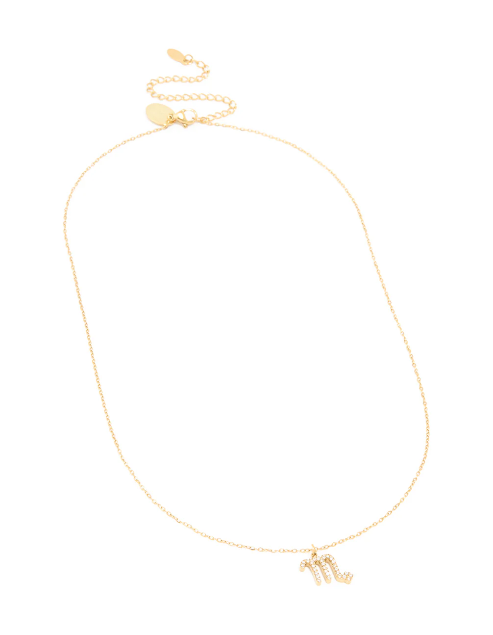 Waterproof Gold Plated Stainless Steel Cubic Zirconia Scorpio Necklace