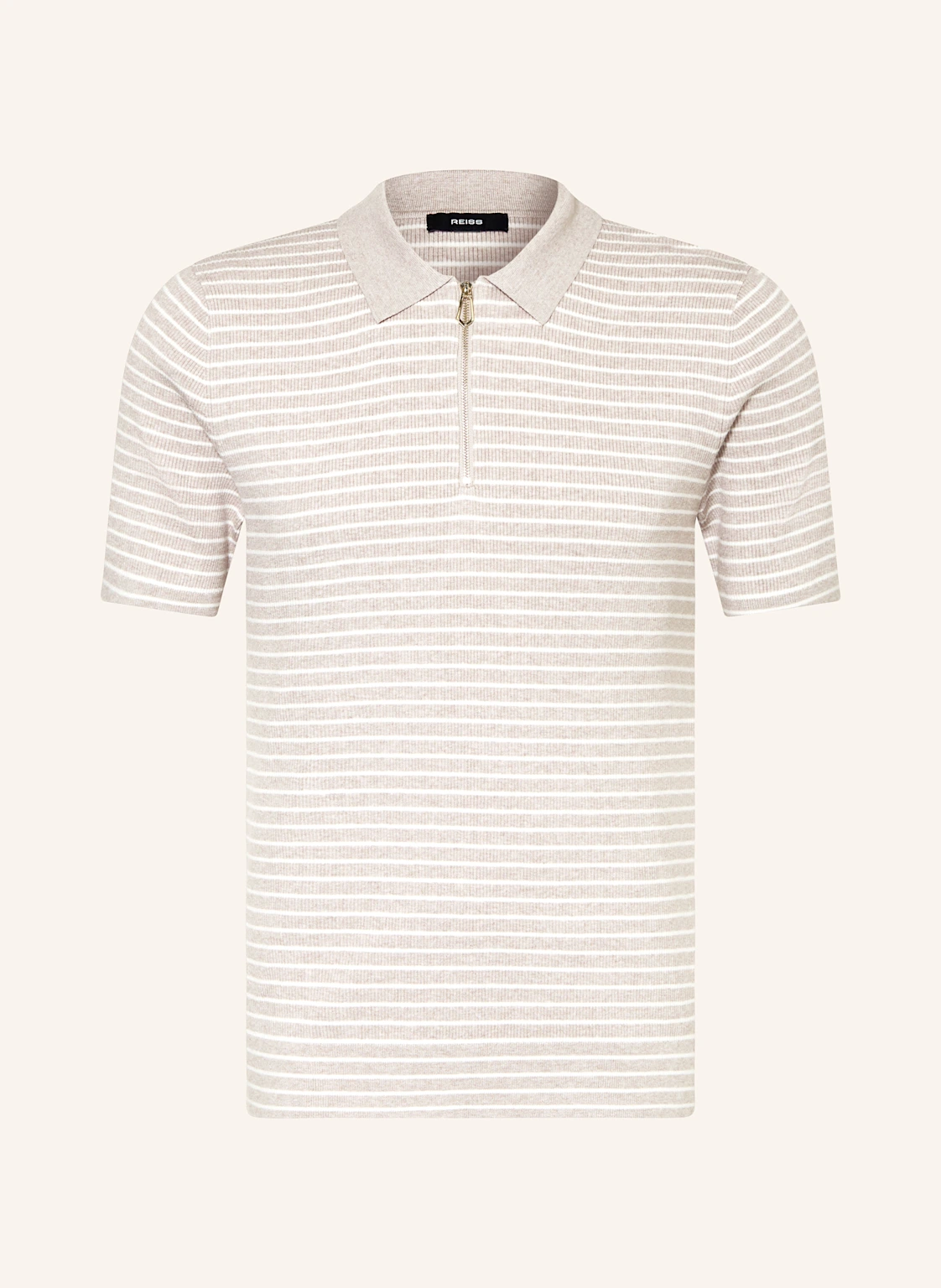 REISS Strick-Poloshirt FALLOW