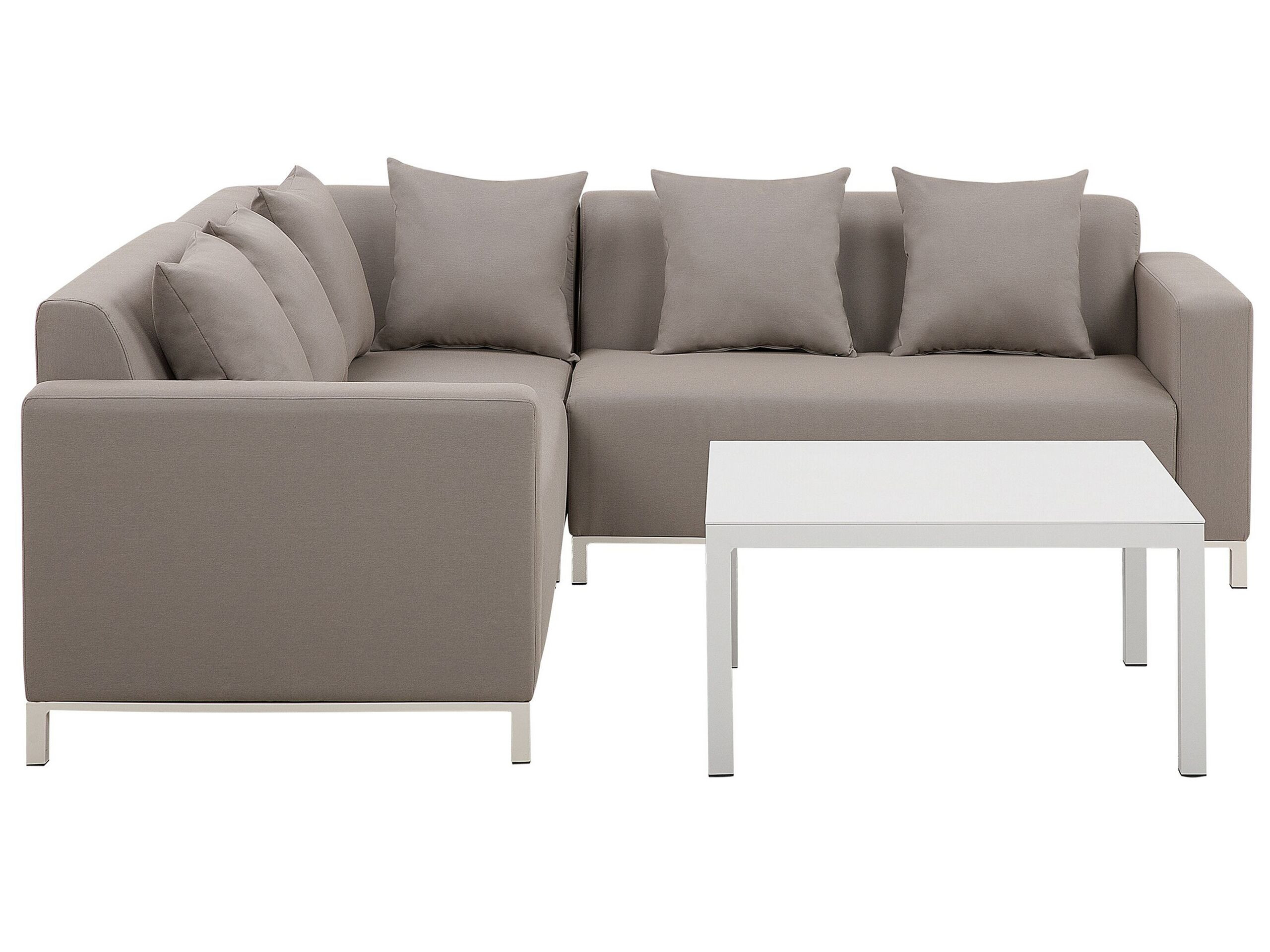 Zestaw ogrodowy sofa i stolik beżowoszary