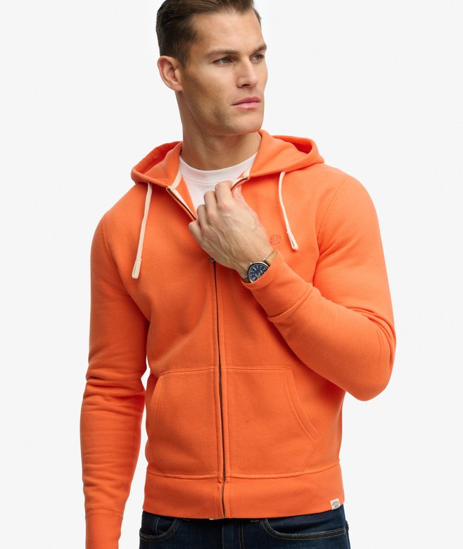 Monogram Embroidered Zip Hoodie