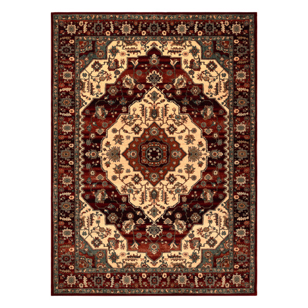 Dywan wełniany KASHQAI 4377 300 ornament bordo / beż 135x200 cm