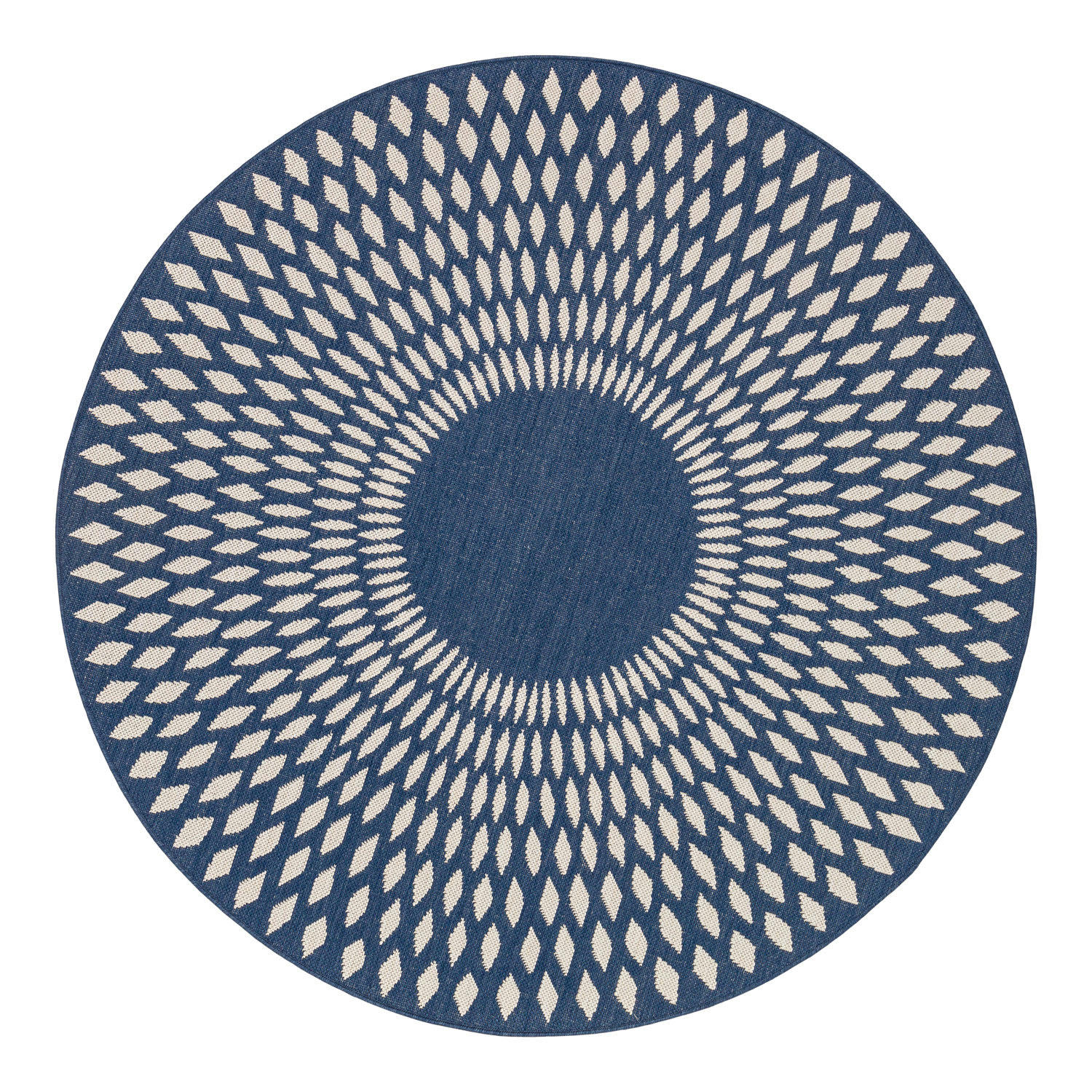 ILLUSION - Tapis rond deco scandinave bleu 240x240
