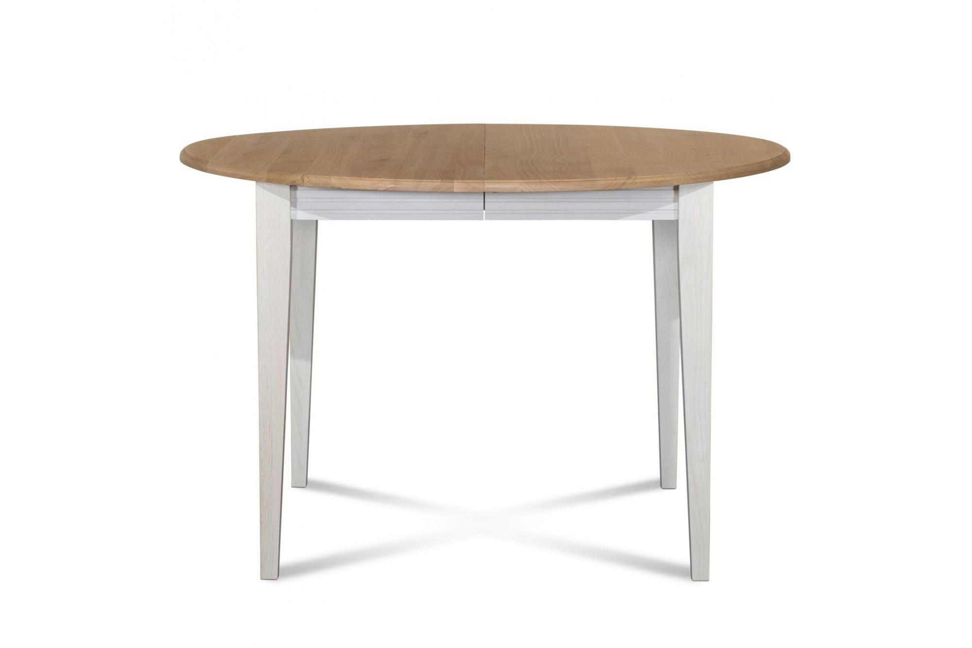 VICTORIA - Table ronde extensible bois D105 cm avec 1 allonge et pieds fuseau