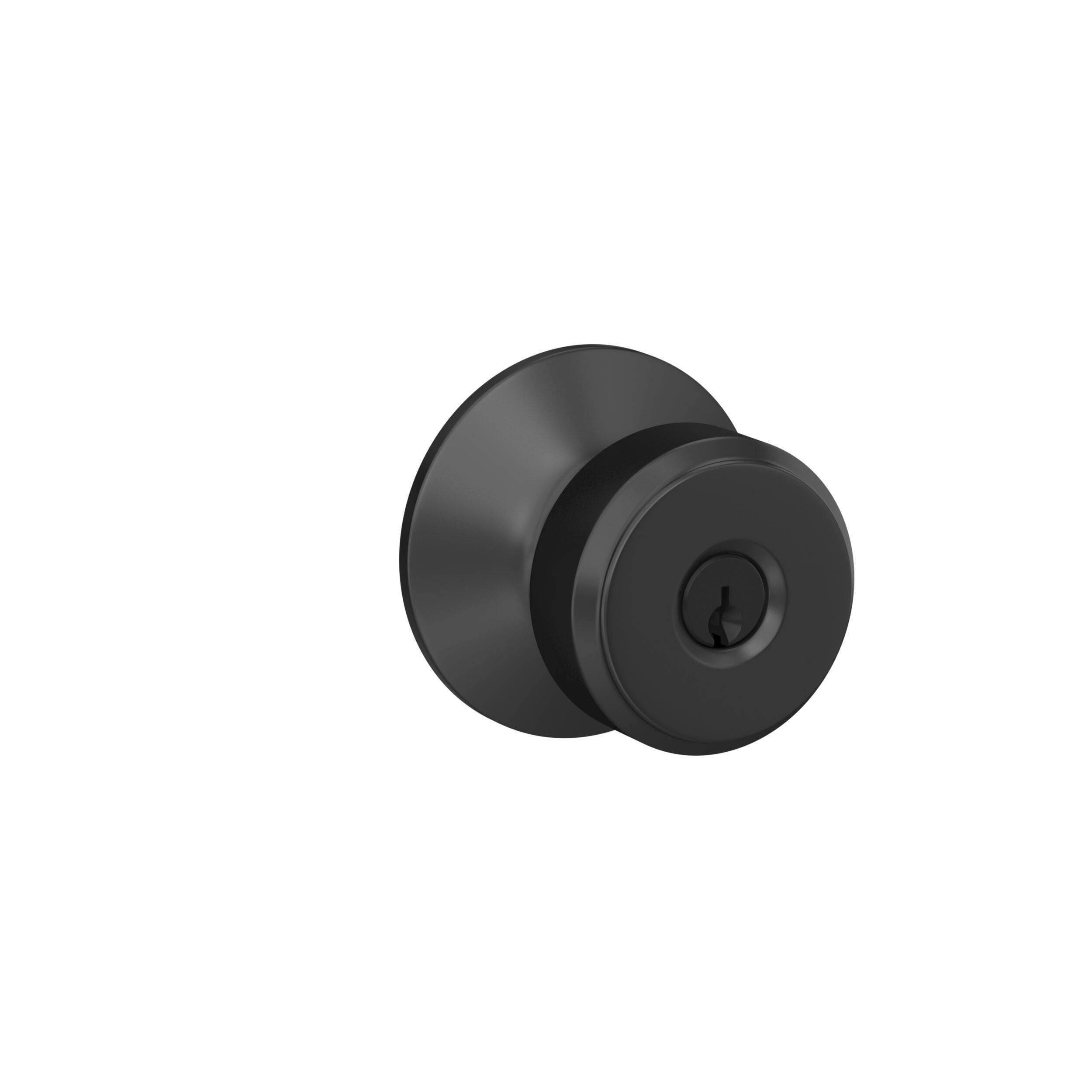 Schlage Bowery Entry Keyed Door Knob Lock Set, Matte Black