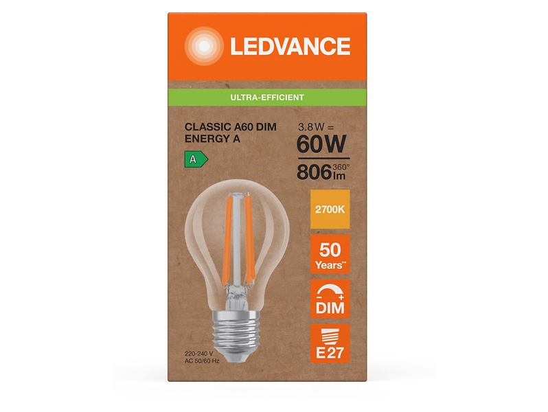 Żarówka LED Bańka E27 3,8W z ciepłą barwą światła