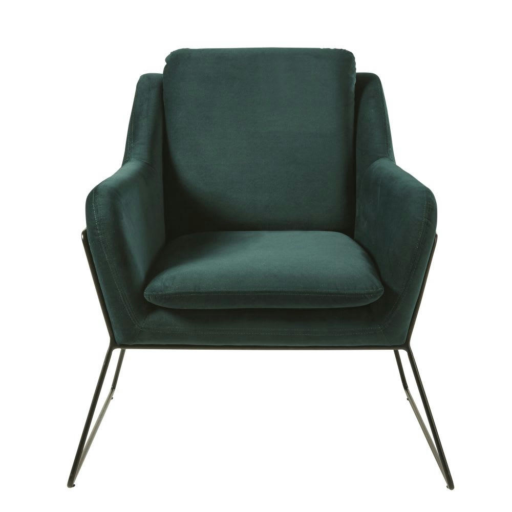 Jasper - Fauteuil en velours vert