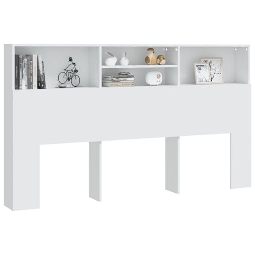 NNEVL Headboard Cabinet White 180x19x103.5 cm