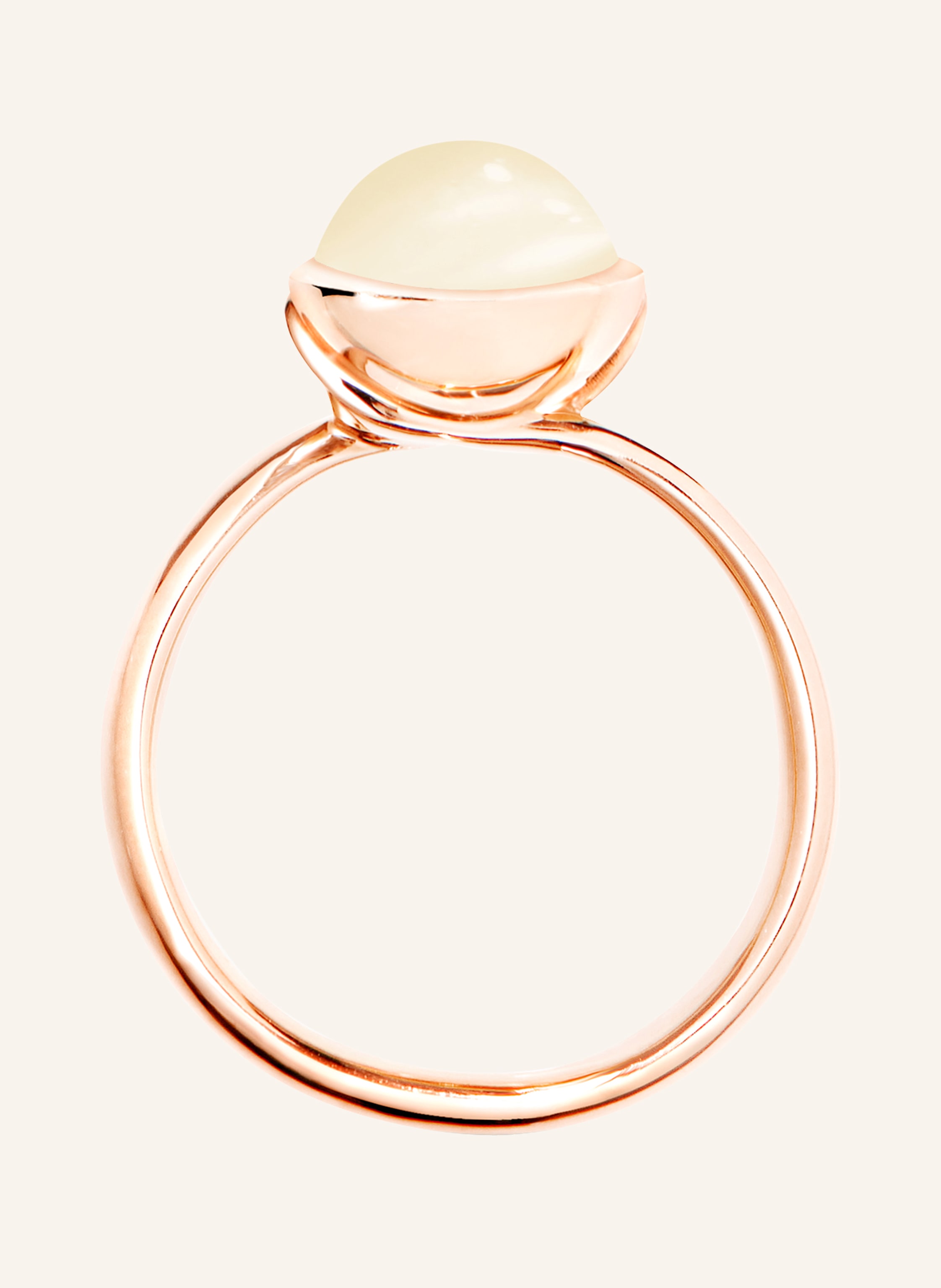 TAMARA COMOLLI Ring RING BOUTON SMALL MOONSTONE SAND/WHITE aus 18K Roségold sand Mondstein