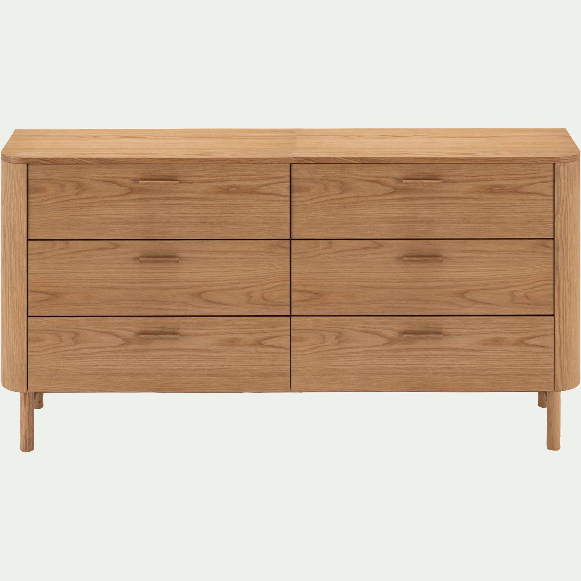 MARIETTA - Commode 6 tiroirs en chêne - bois clair
