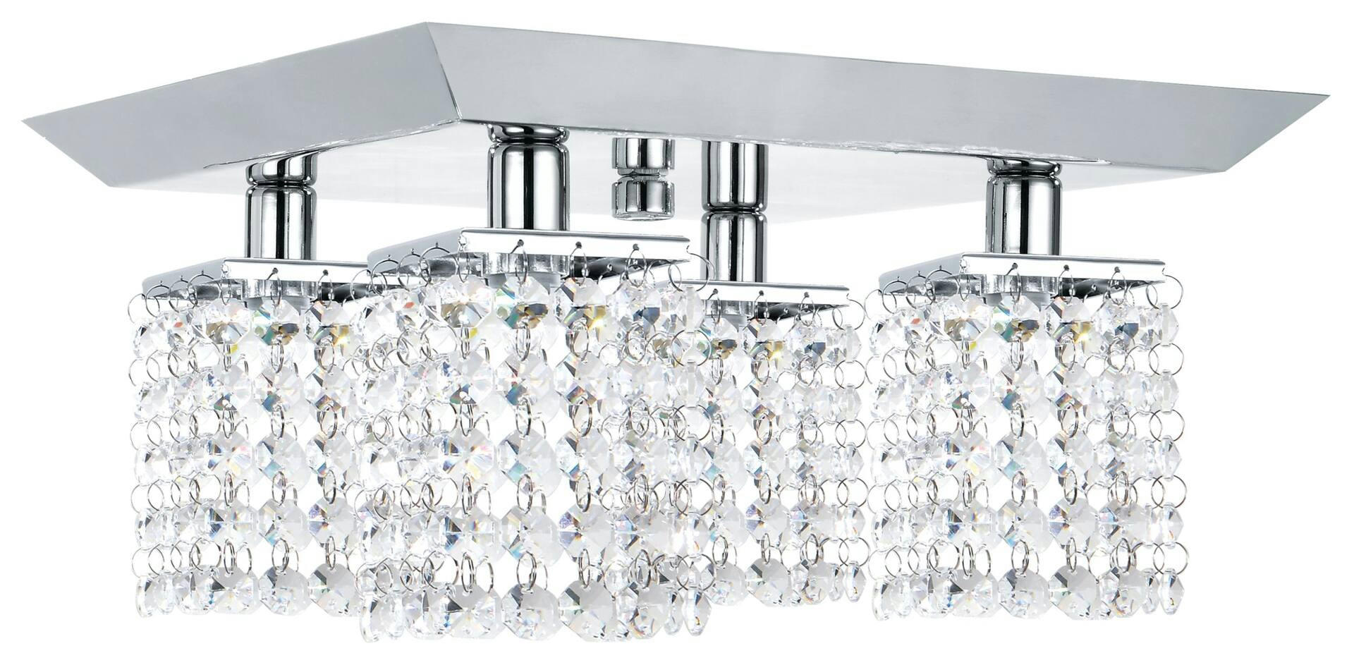 NOMA Cora 4-Light Crystal Shade Canopy Light Fixture, Chrome