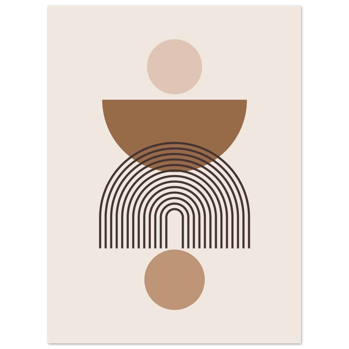 Artfulprints Poster Boho – Harmony shapes  - 30x40 cm - Grijs