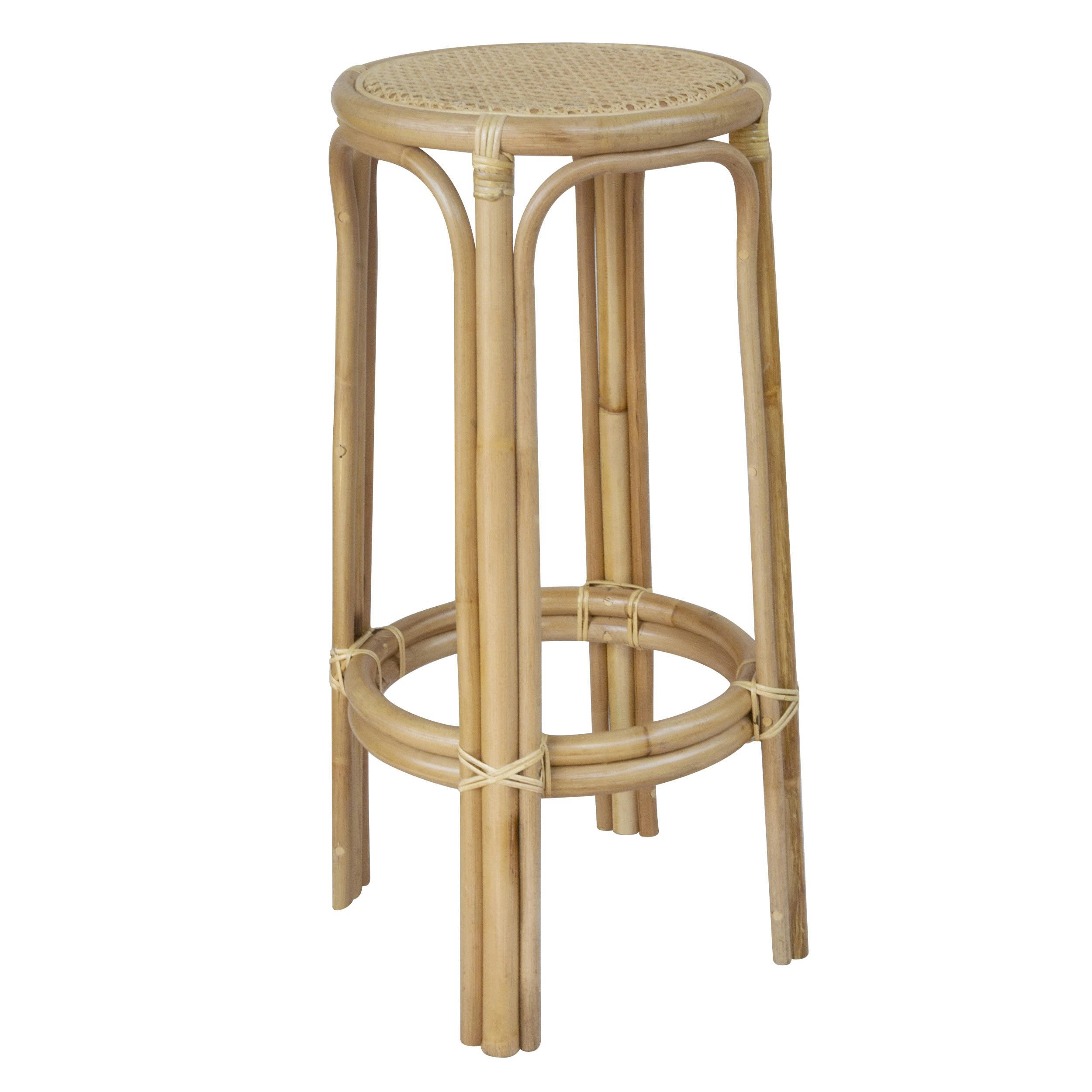 VANIA - Tabouret de bar 75 cm en rotin