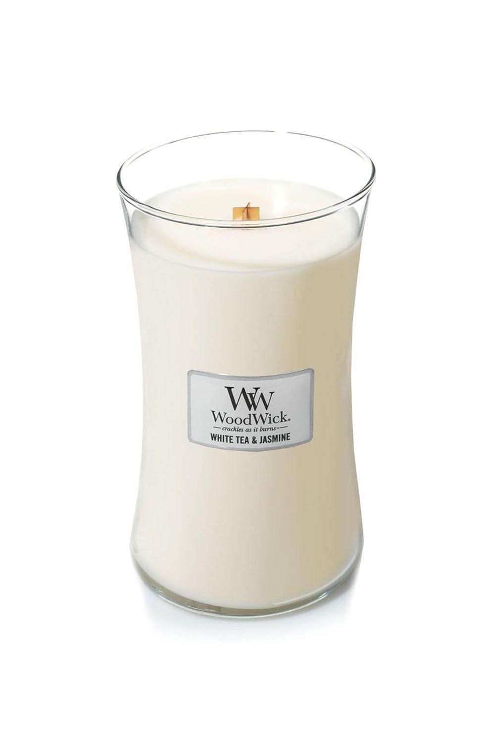 Woodwick White Tea And Jasmine Large Candle