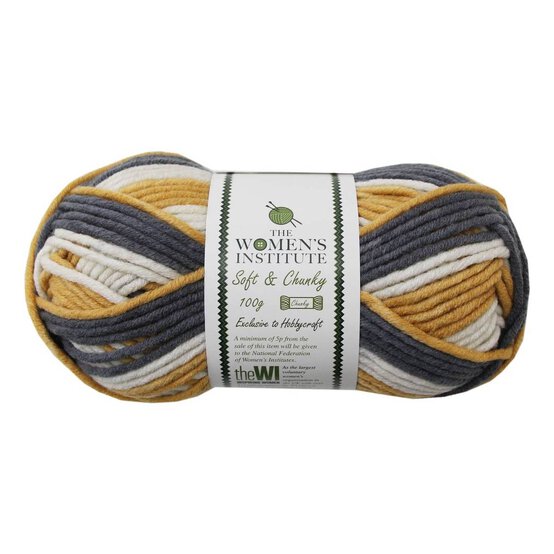 Women’s Institute Mustard Mix Soft and Chunky Yarn 100g
