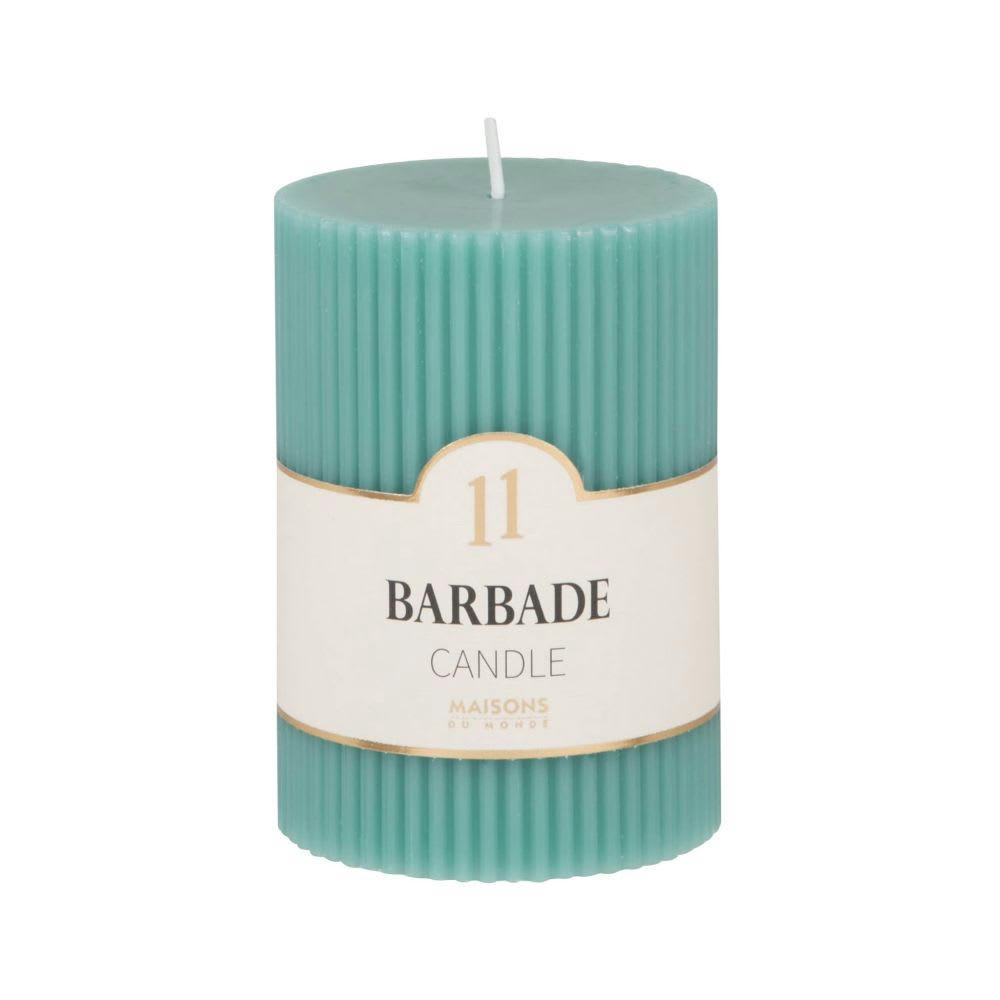 COLORAMA - Bougie striée parfumée turquoise H10, 340g