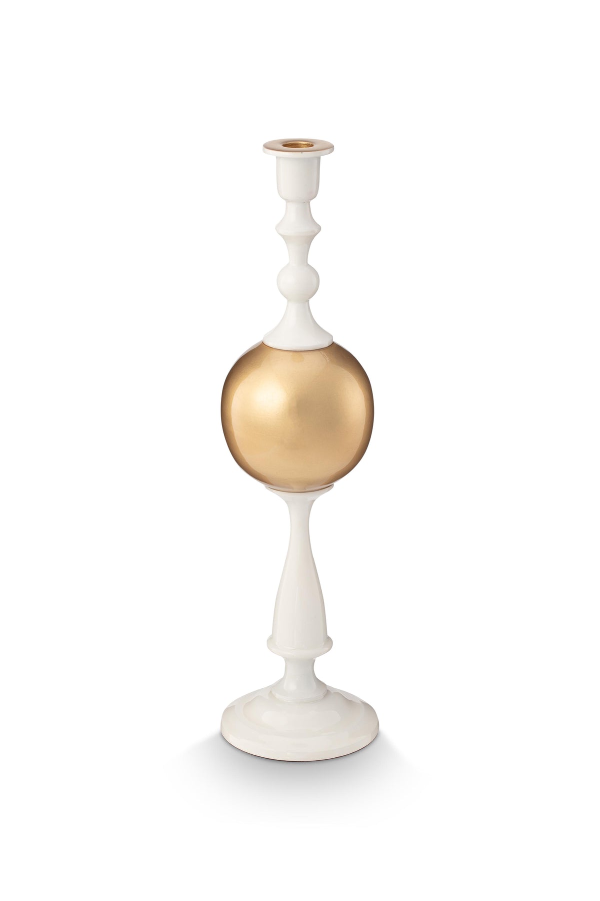 Pip Studio Kandelaar Sphere - Metaal - Wit/ Goud - 44cm
