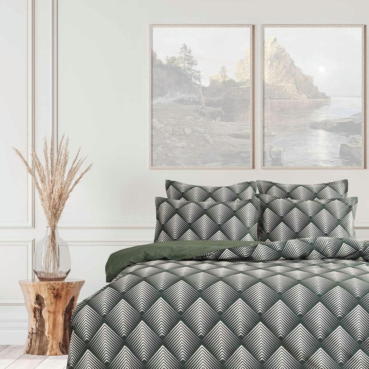 MONDELO - Housse de couette en percale de coton  eucalyptus 200x200 cm