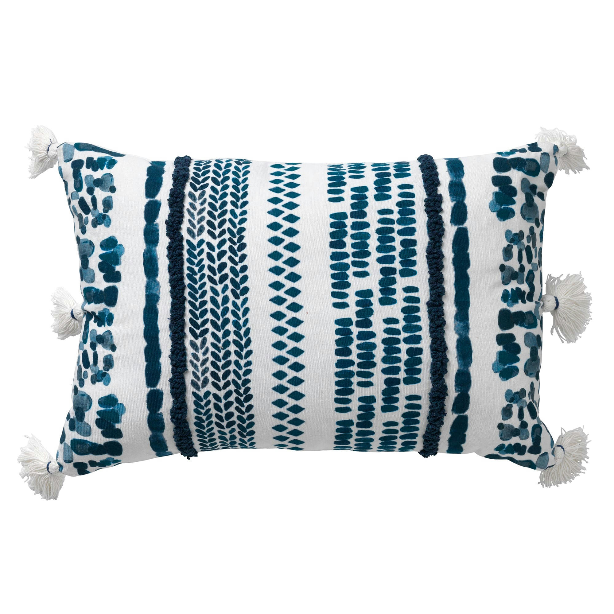 CUBAAN - Coussin - bleu en coton 40x60 cm avec motif