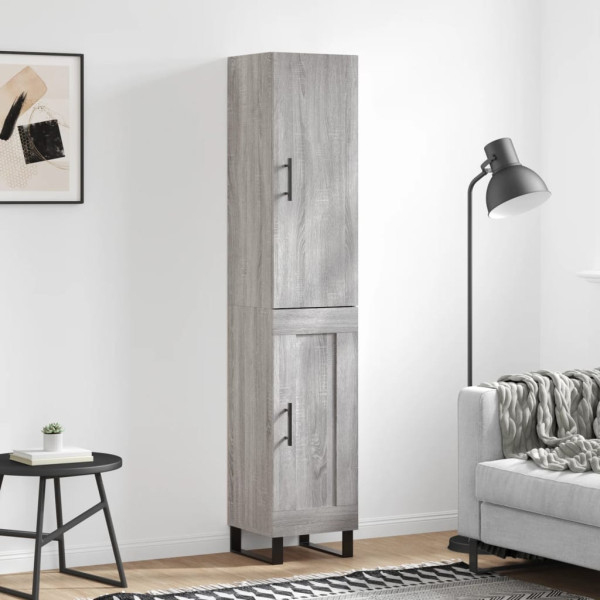 Szafka Szara Dąb Sonoma z Drzwiami 34.5x34x180 cm do Salonu Pokoju