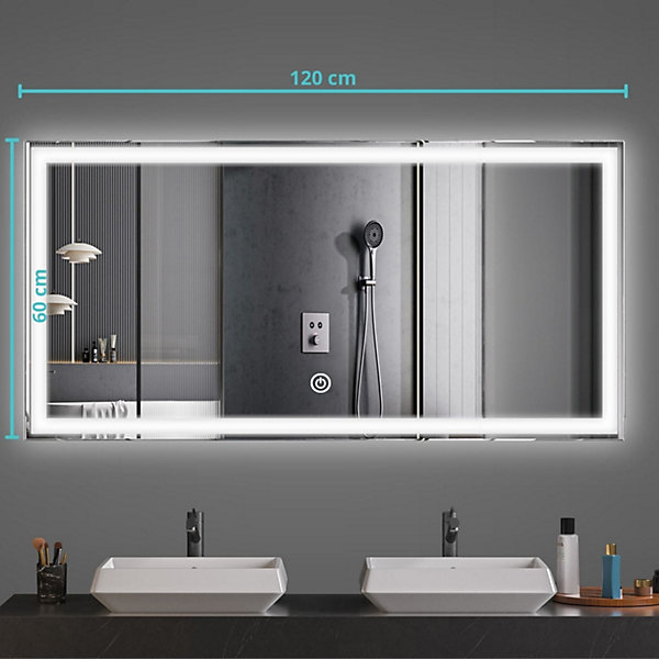 Miroir salle de bain LOMAZOO Memphis avec LED 120 x 60 cm