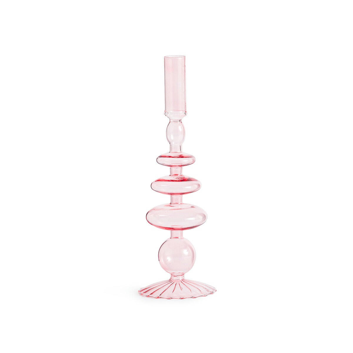 Bougeoir en verre H27,3 cm, Chilava