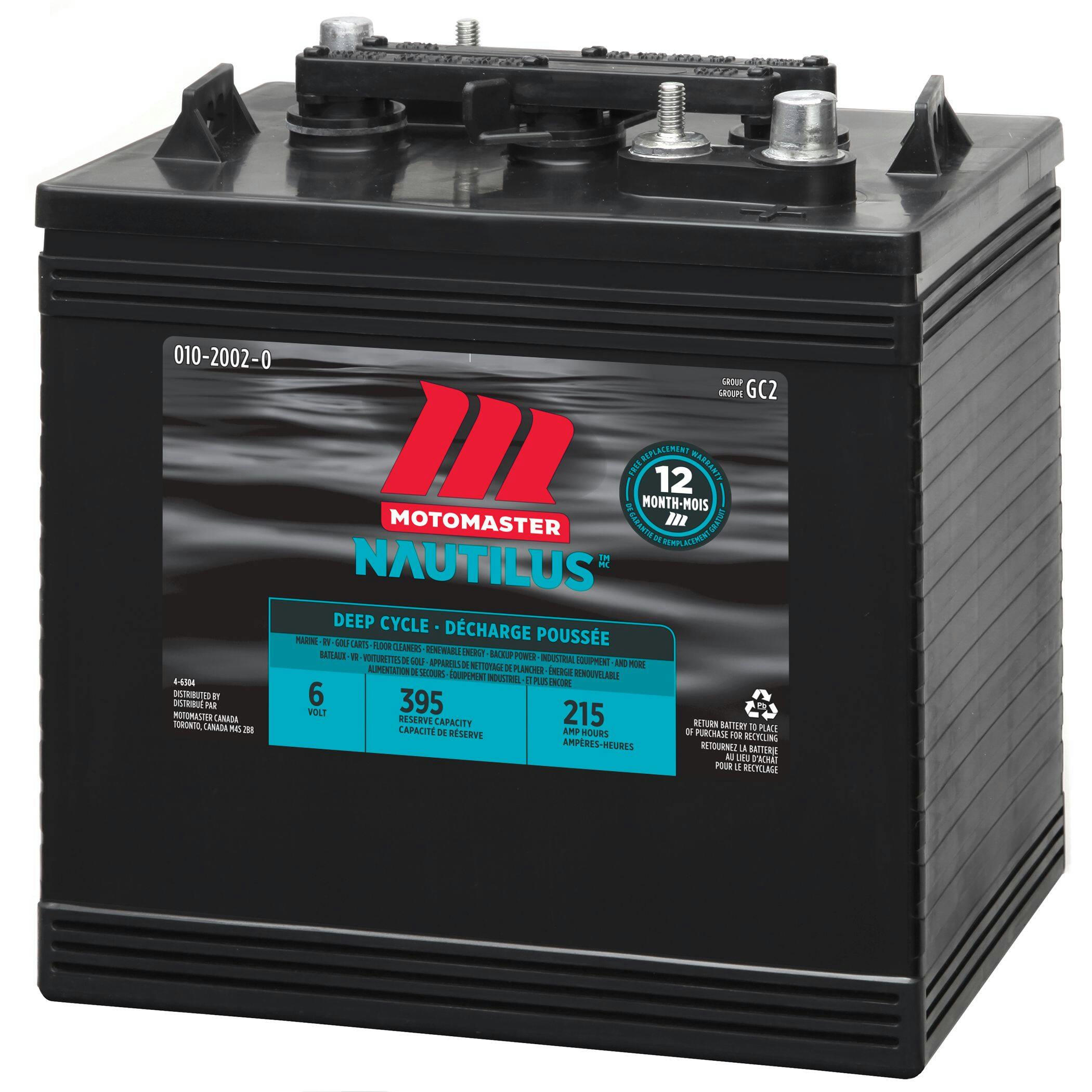 MOTOMASTER NAUTILUS Group Size GC2 6-Volt Deep Cycle Battery, 215 Ah