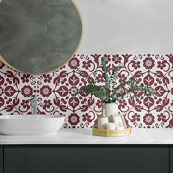 Panneau Mural Wallfluent 100x50 cm Motif Floral En Arrière-Plan 1 pièce