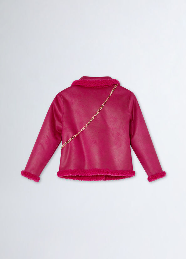 Giaccone reversibile in teddy con borsa