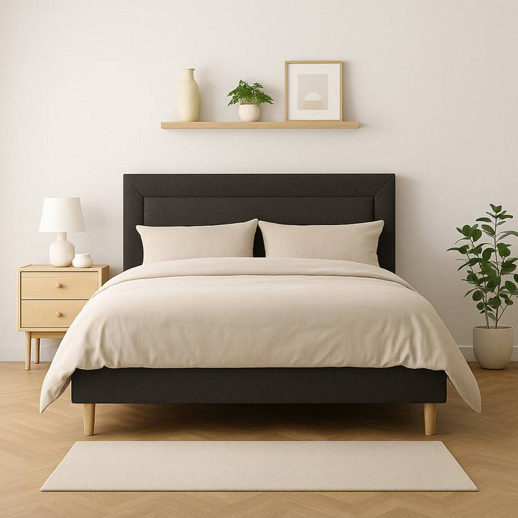 Millbrook Border Double Fabric Bed Frame - Charcoal