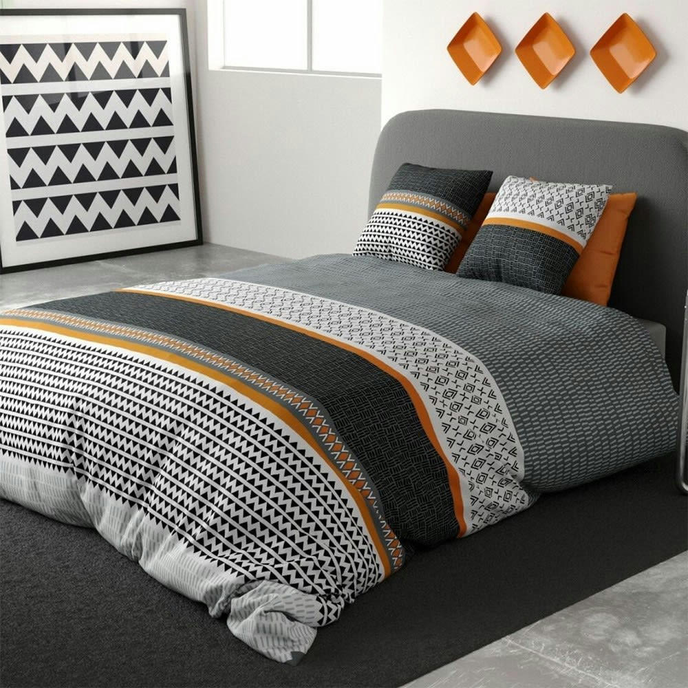 SALOMÉ - Parure de couette 100% coton 57 fils imprimée 240x220 2 taies