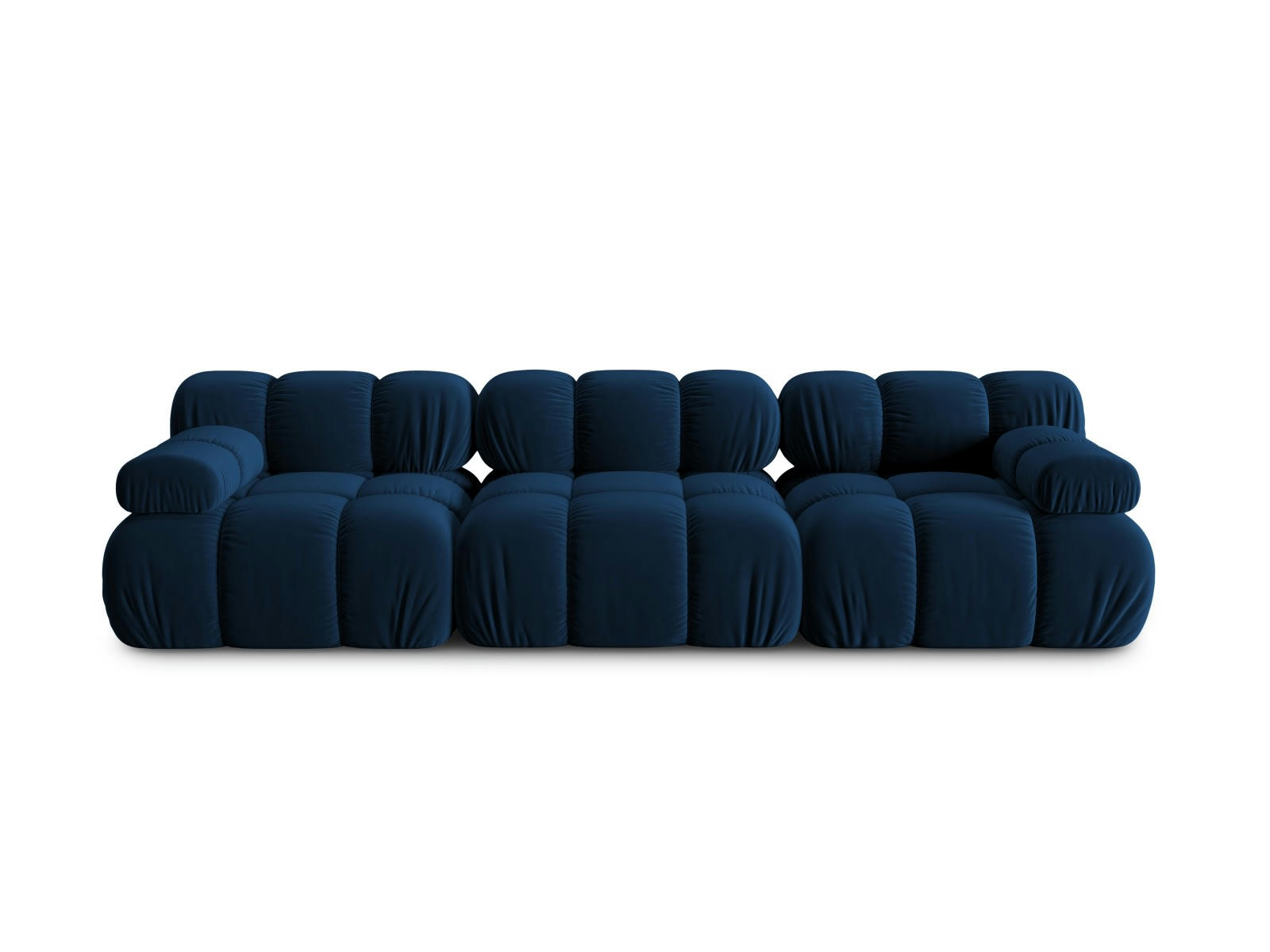 BELLIS - Canapé modulable 3 places en tissu velours bleu roi