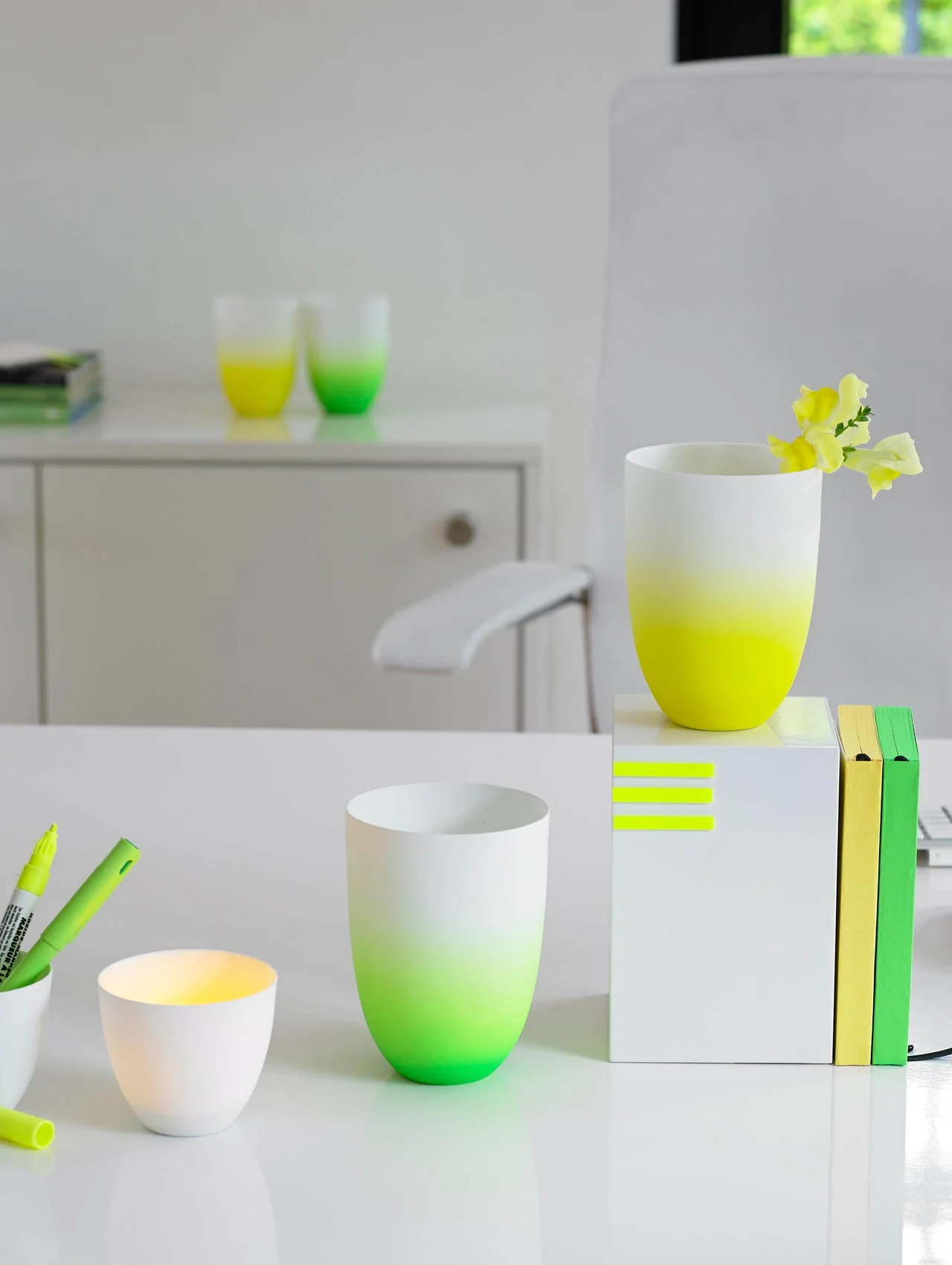 vase/windlicht, gelb