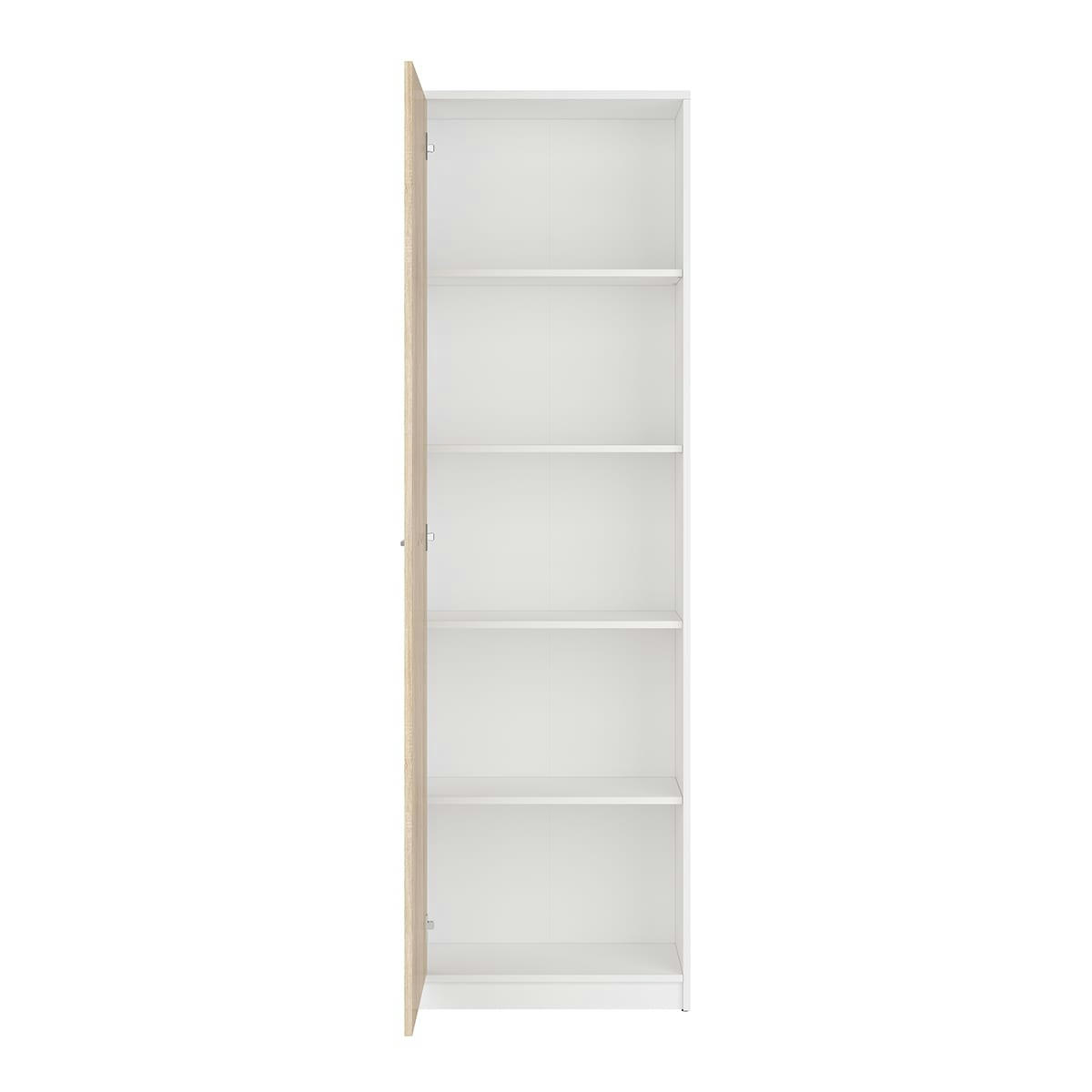 - Armoire colonne 1 porte stratifiés naturel et blanc