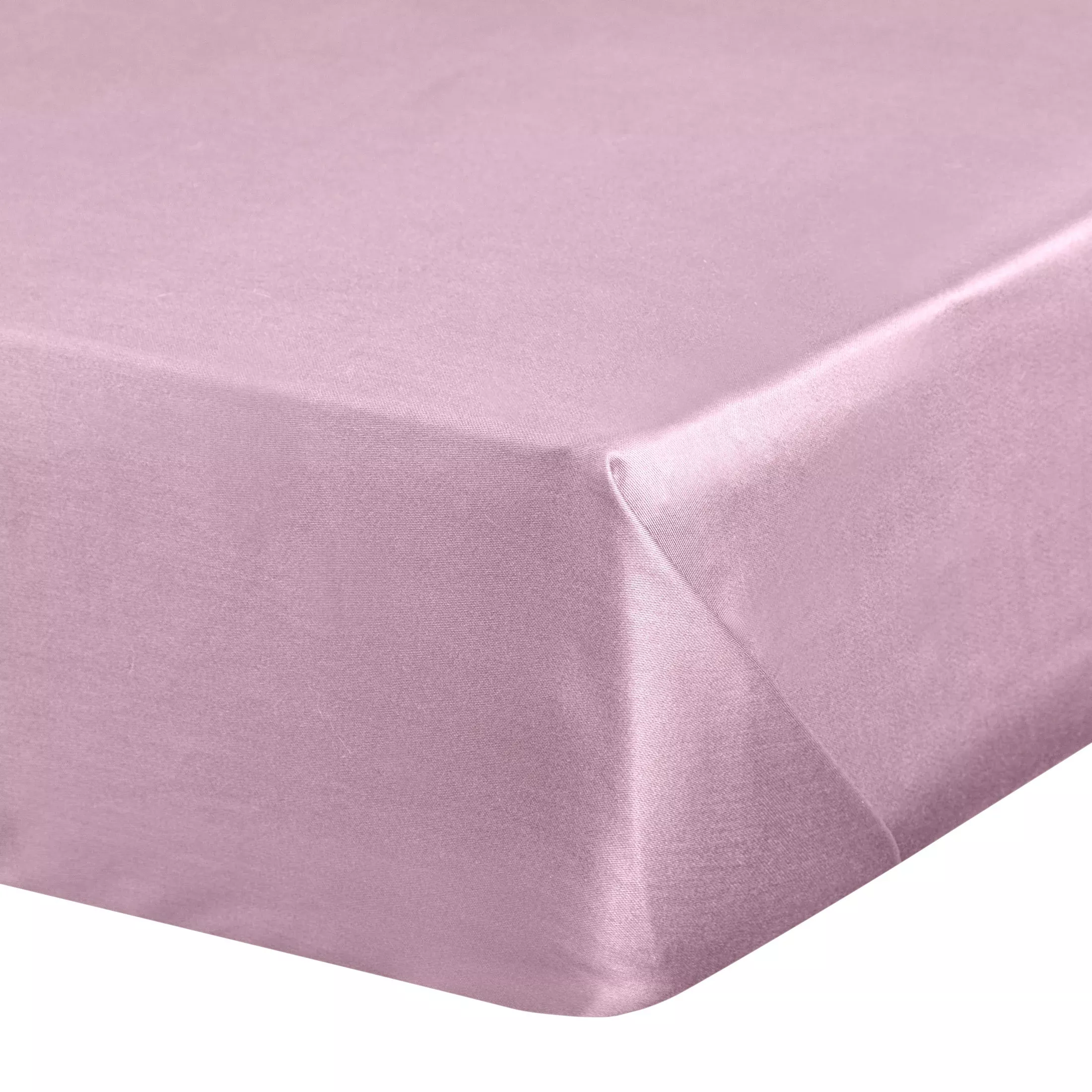 Prześcieradło gładkie bez gumki 180x210 cm z satyny bawełnianej kolor różowy 125 g/m2 NOVA