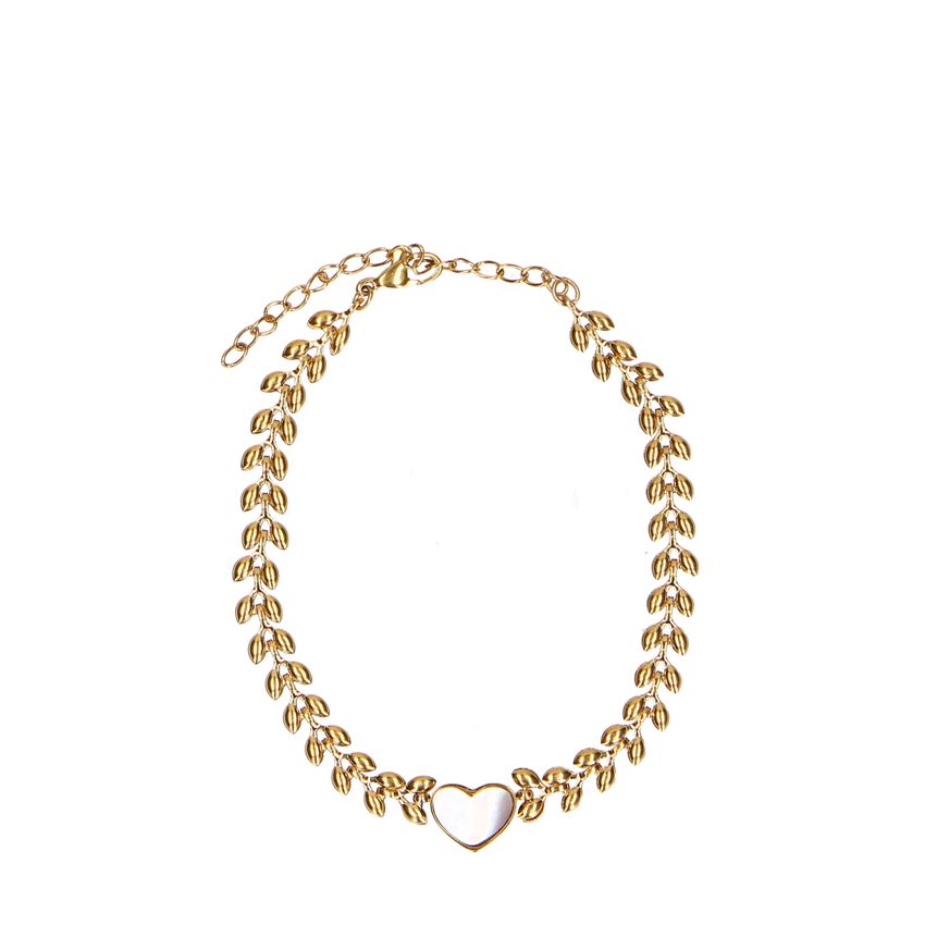 Manfield Gouden armband met hartjes detail