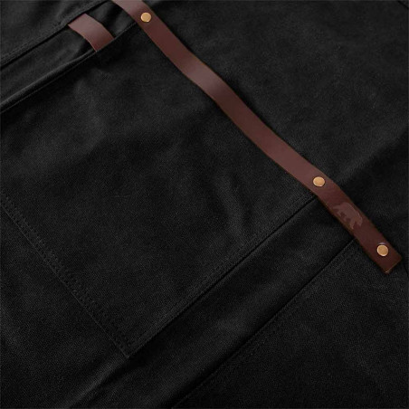 Tablier barbecue cuir et toile waxée n° 547 | Noir - Alaskan Maker