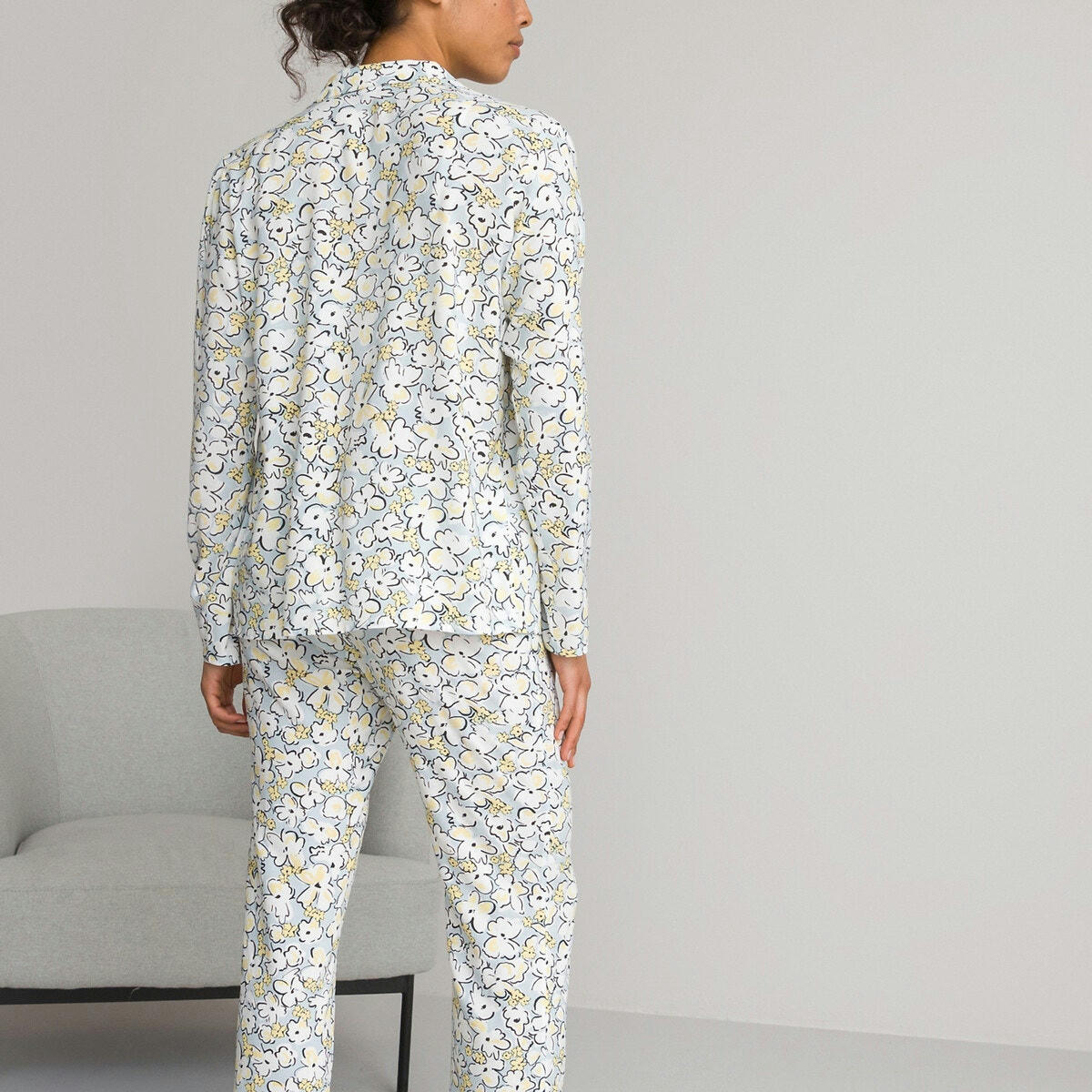 Pyjama forme grand-père imprimé floral