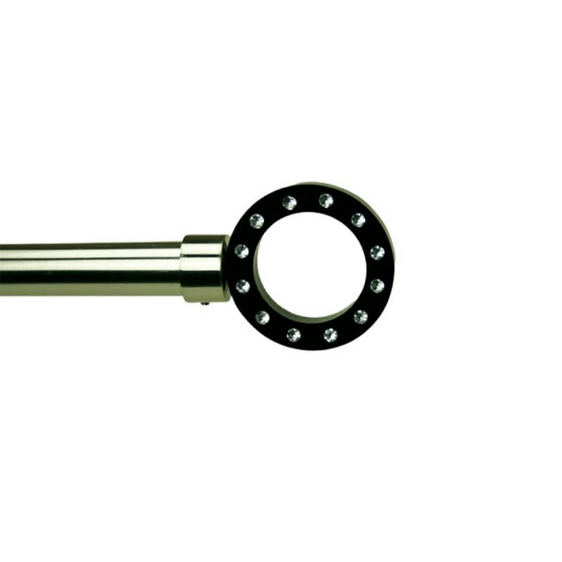 - 1 Embout Tringle a Rideau Strass ø20 Métal Nickel Brossé