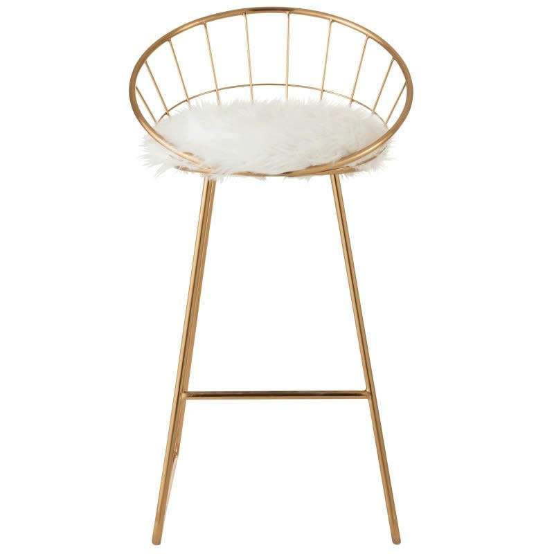 OR - Chaise de bar ronde en métal or