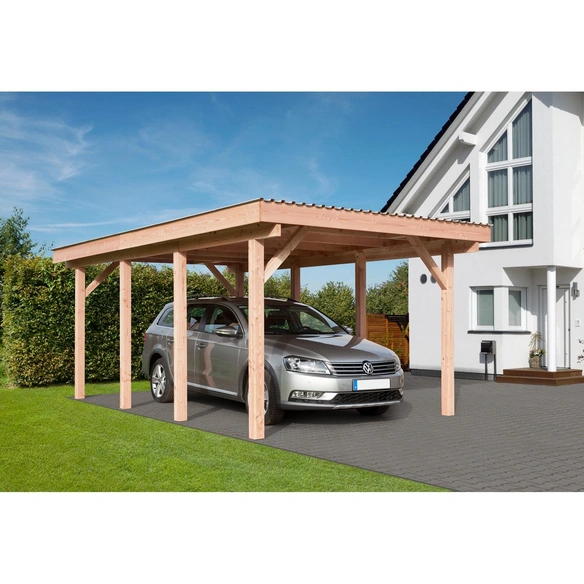 Einzelcarport »Erding 1«, Außenmaß BxT: 338 x 572 cm, braun, Holzart: Douglasie