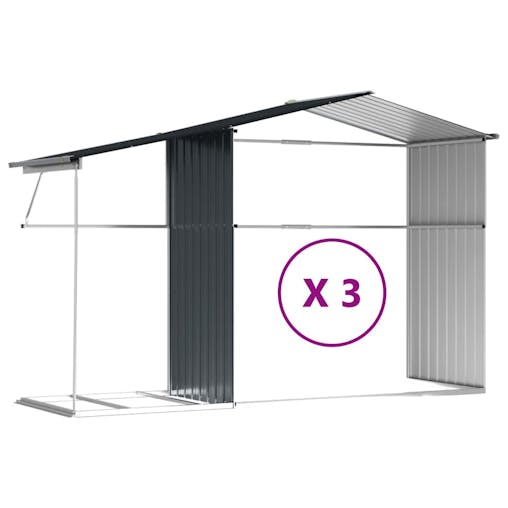 NNEVL Garden Shed Anthracite 277x365.5x179 cm Galvanised Steel
